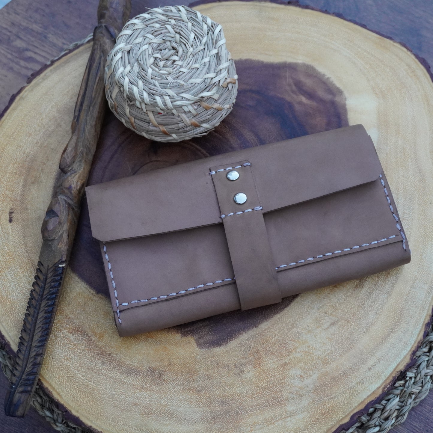Handmade Genuine Leather Wallet – Rustic Brown