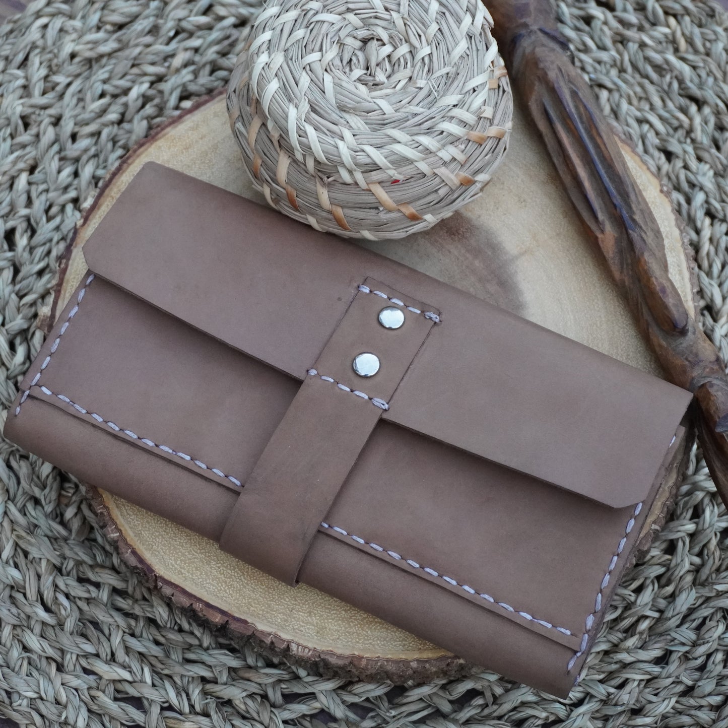 Handmade Genuine Leather Wallet – Rustic Brown