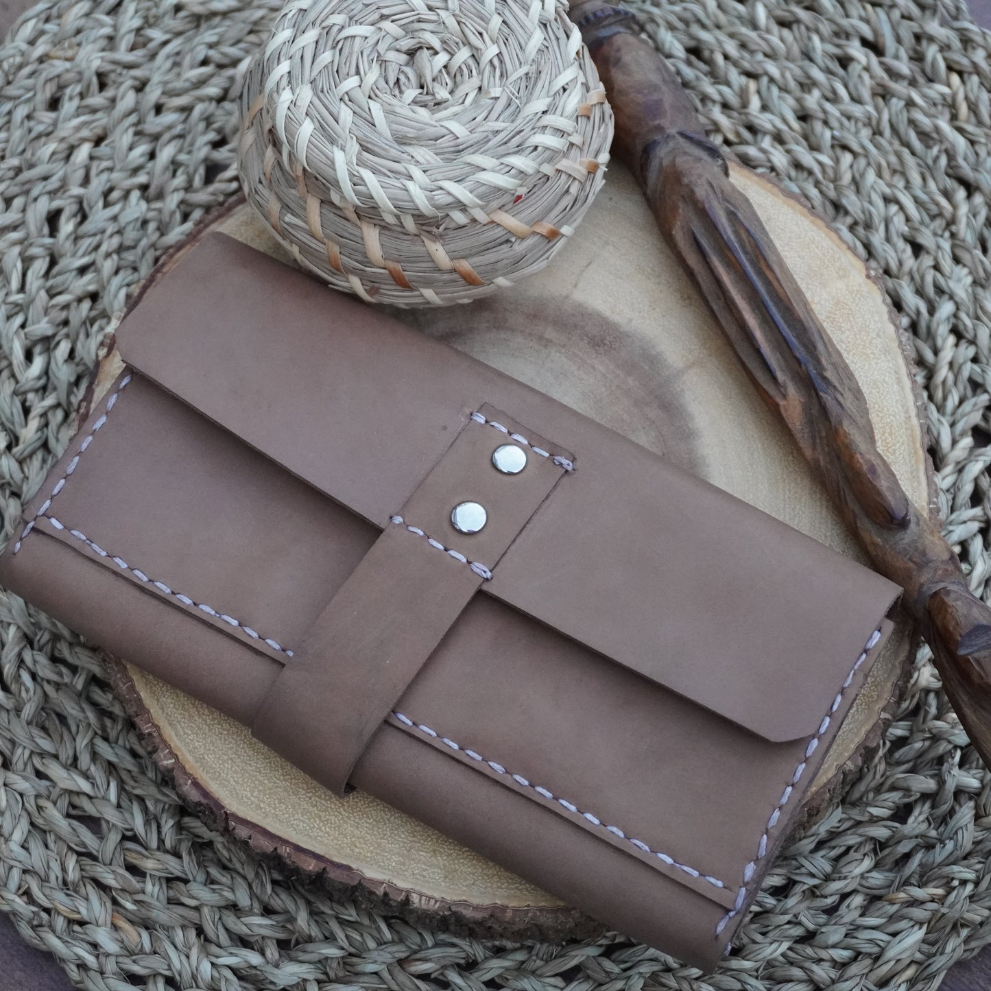 Handmade Genuine Leather Wallet – Rustic Brown