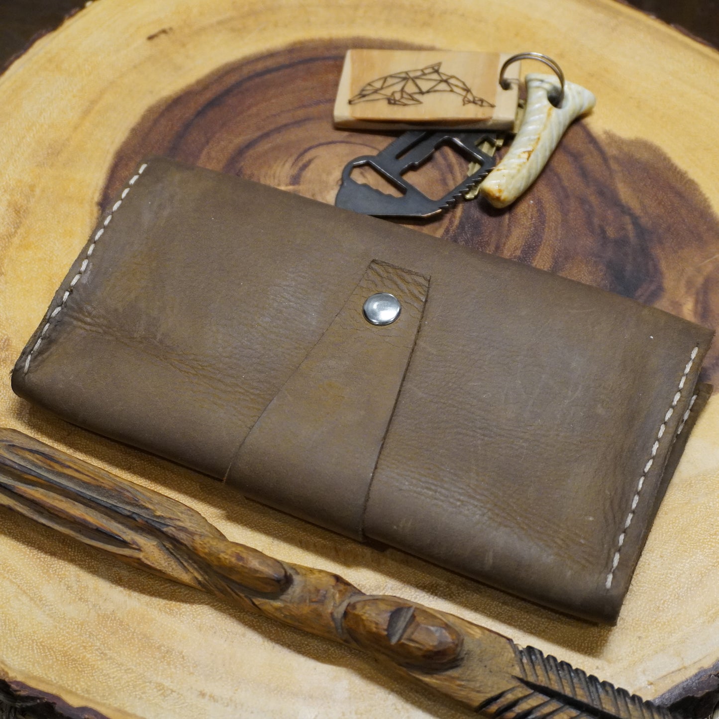 Hand-Stitched Premium Leather Wallet – Vintage Brown