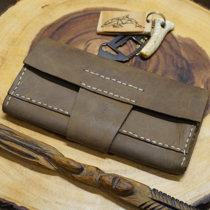 Hand-Stitched Premium Leather Wallet – Vintage Brown