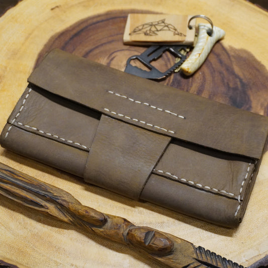 Hand-Stitched Premium Leather Wallet – Vintage Brown