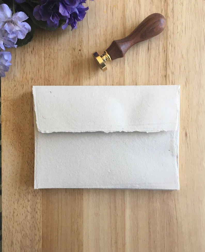 Wedding Invitations Handmade Paper, Deckle Edge Envelope,