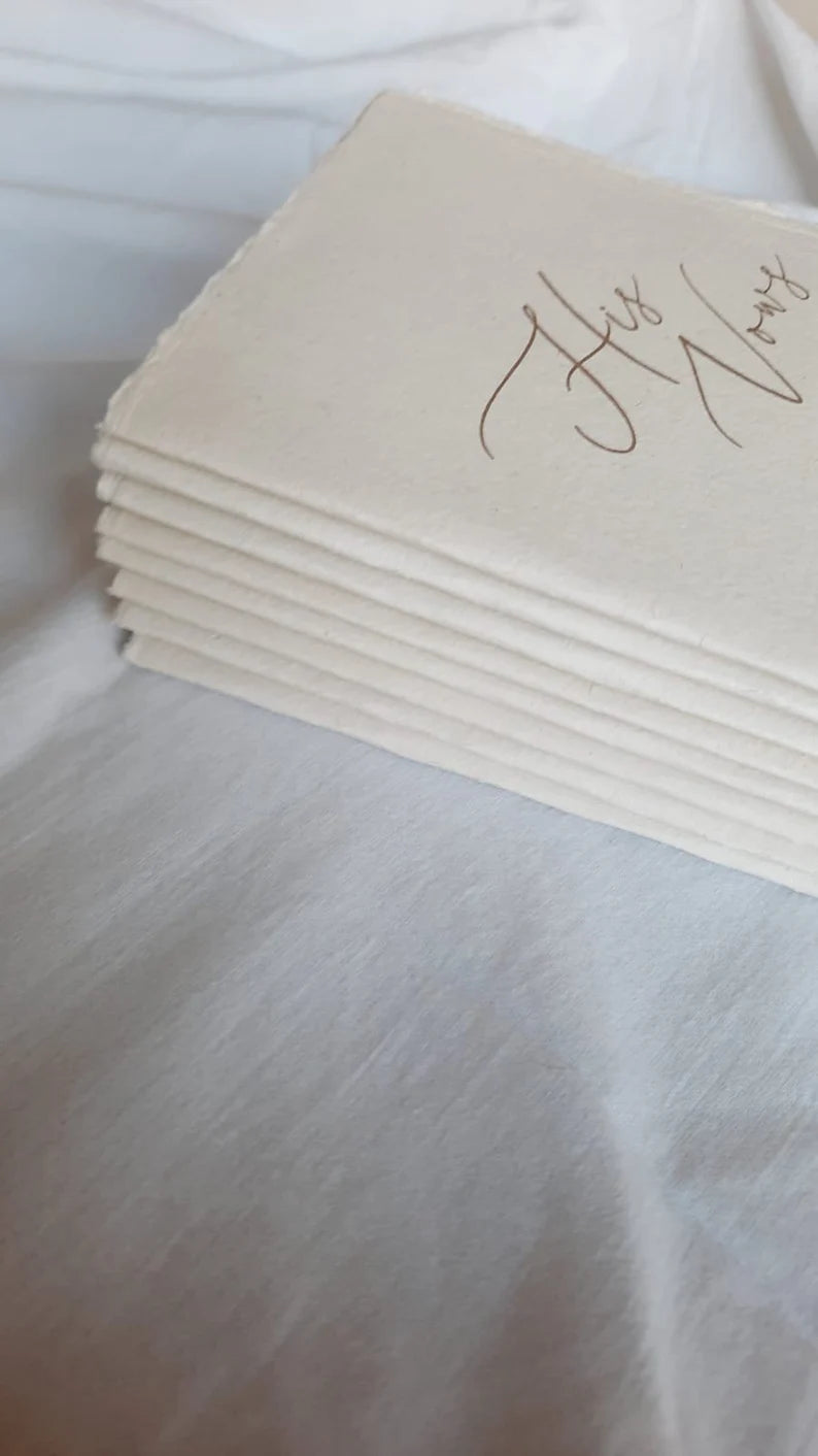Wedding Vow Books Handmade Paper, Bridal Shower Gift