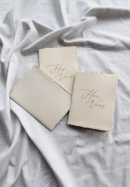 Wedding Vow Books His and Her Authentic Handmade Paper
