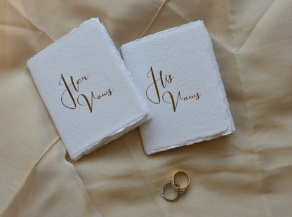 Wedding Vow Books His and Her Authentic Handmade Paper