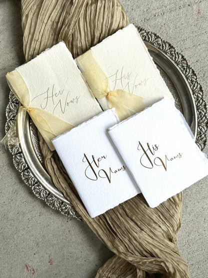 Wedding Vow Books Handmade Paper, Bridal Shower Gift