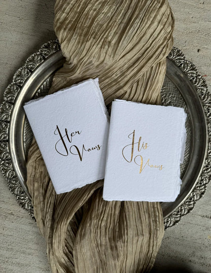 Wedding Vow Books Handmade Paper, Bridal Shower Gift