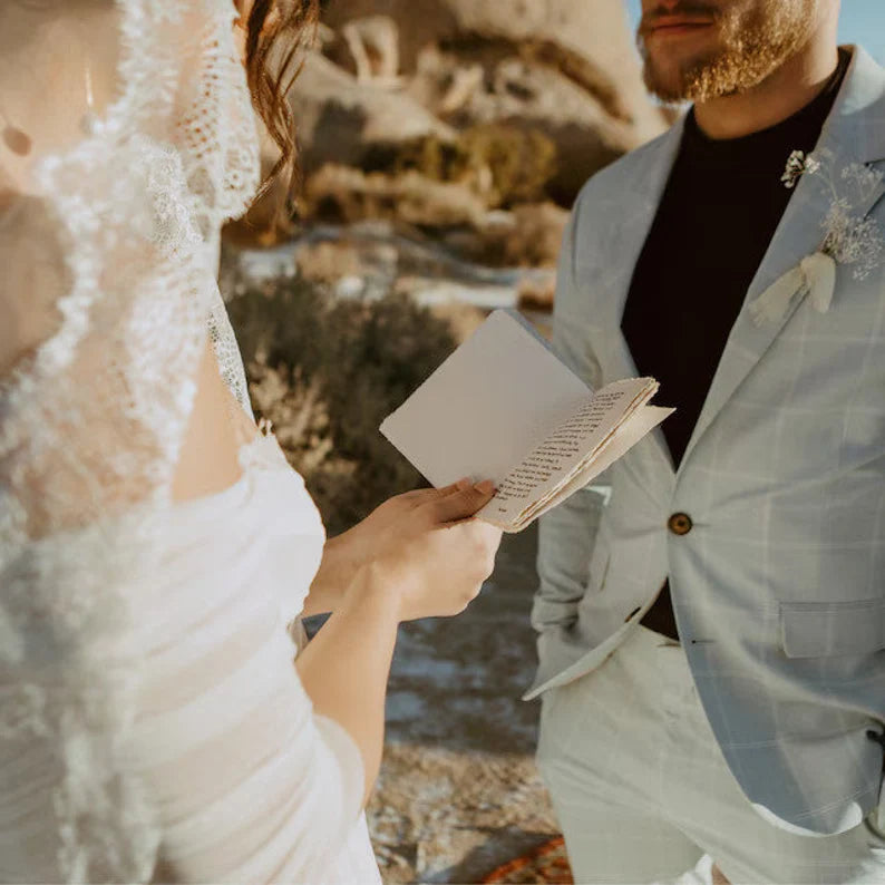 Wedding Vow Books His and Her Authentic Handmade Paper