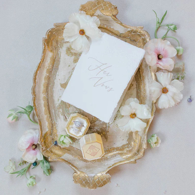 Wedding Vow Books His and Her Authentic Handmade Paper