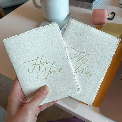 Wedding Vow Books His and Her Authentic Handmade Paper