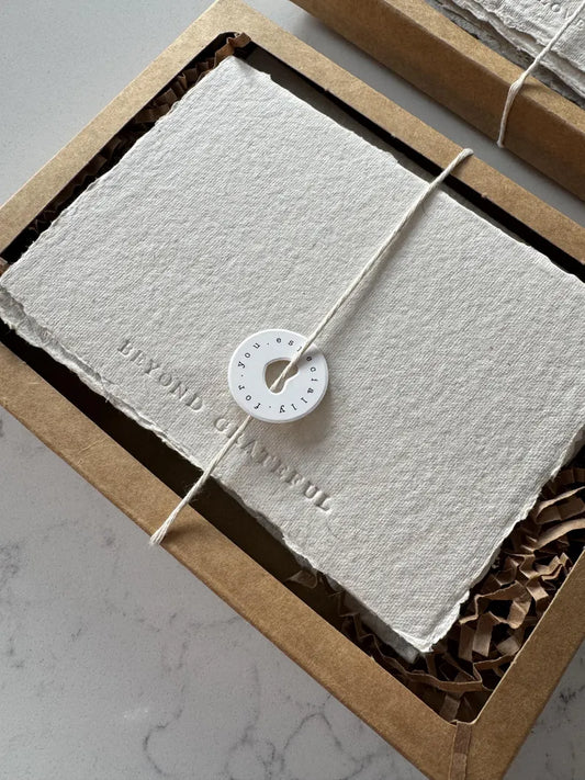 5 Deckled Edge Cards Handmade Paper