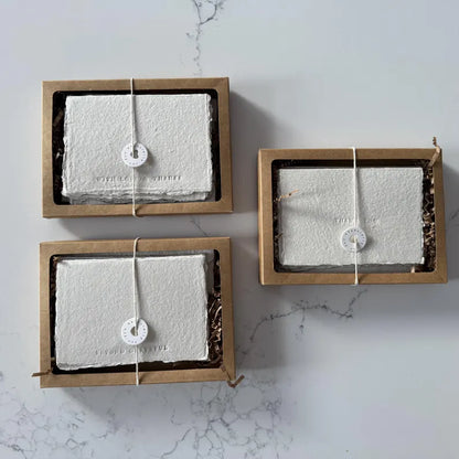 5 Deckled Edge Cards Handmade Paper