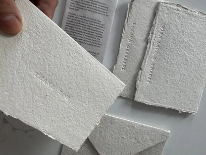 5 Deckled Edge Cards Handmade Paper