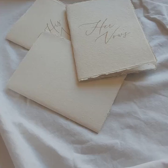 Wedding Vow Books His and Her Authentic Handmade Paper
