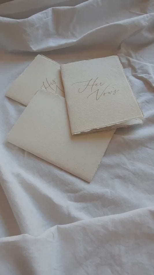 Wedding Vow Books His and Her Authentic Handmade Paper
